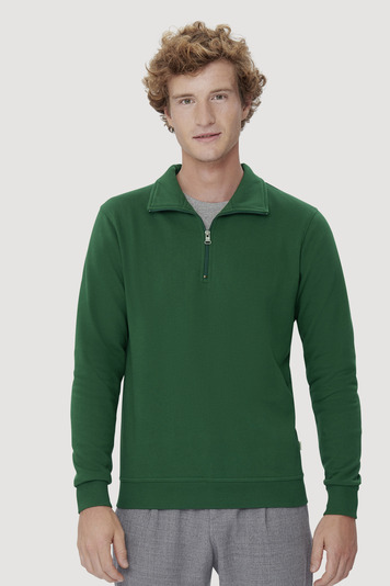 Sweatshirt mit Zip und Troyerkragen